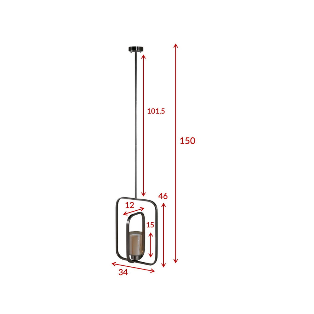 Aludra Takpendel Silver, 12 x 46 x 34