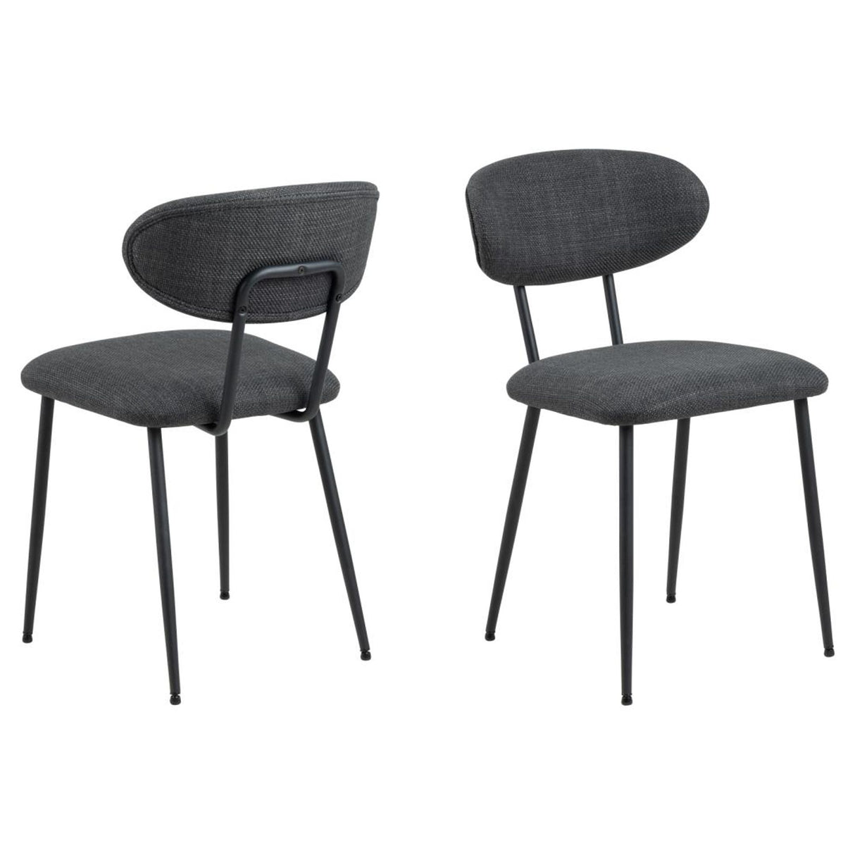 Delfino Matstol Basel tyg Mörkgrå