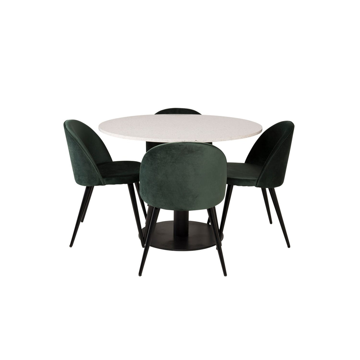 Razzia, Velvet Rund matgrupp Svart,Grön, Svart,Vitt, ⌀106