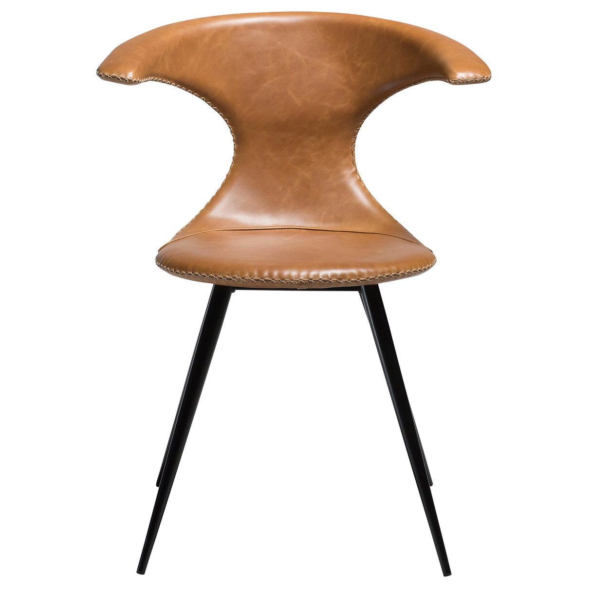 Flair Stol Light Brown Leather, Black