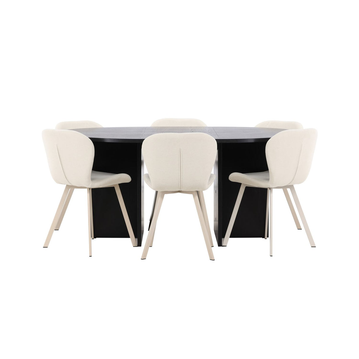 Strada, Lilja Oval matgrupp Beige, Svart, ⌀120