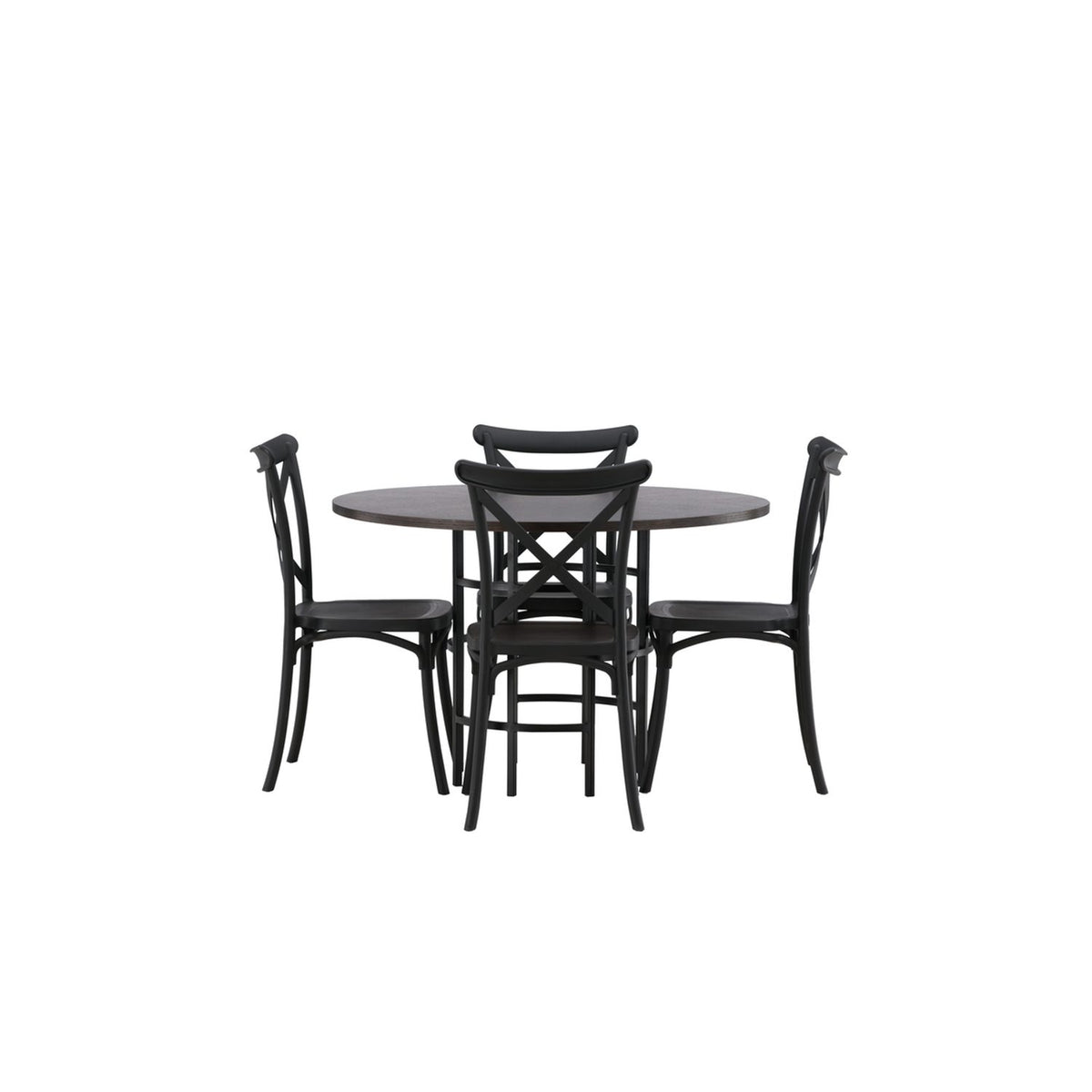 Copenhagen, Crosett Rund matgrupp Svart, Mocka, 4st