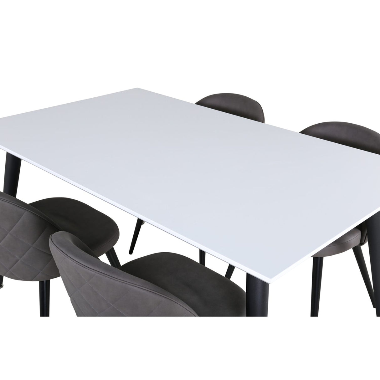 Jimmy, Velvet Rektangulär matgrupp Svart,Grå, Svart,Vitt, 150 x 90