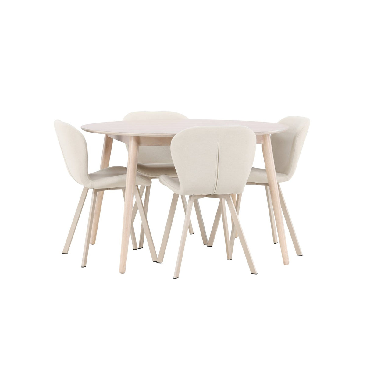 Flora, Lilja Runt matgrupp Beige, Vitlasyr, ⌀120