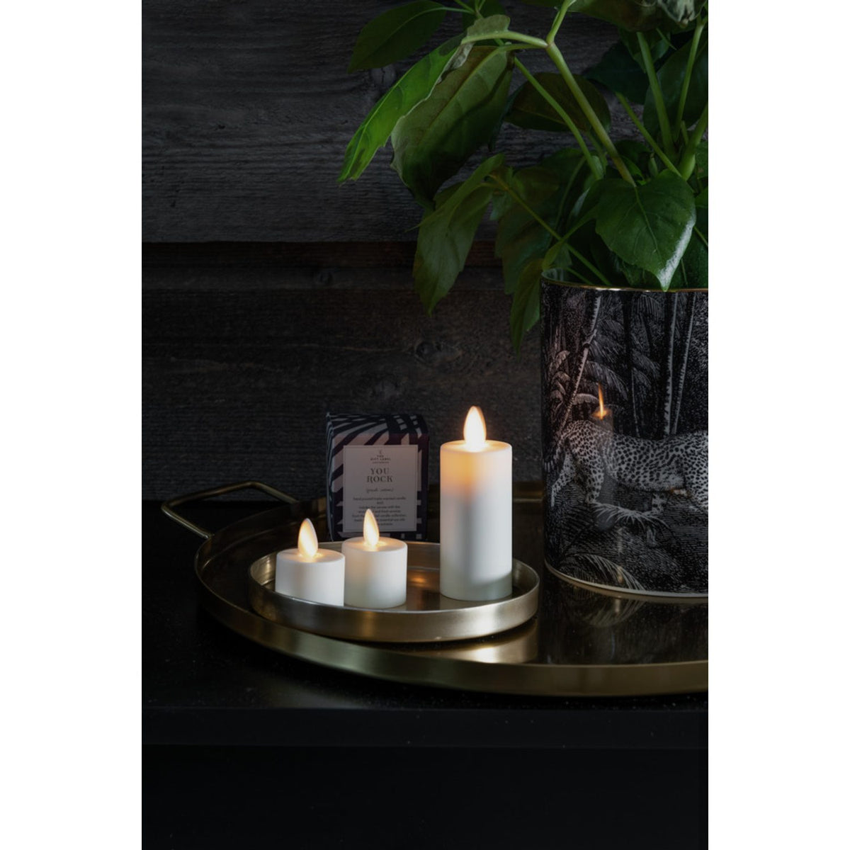 Gräddvit, varmvit LED 3,8x10,1 cm timer 5h Dekorationsljus El