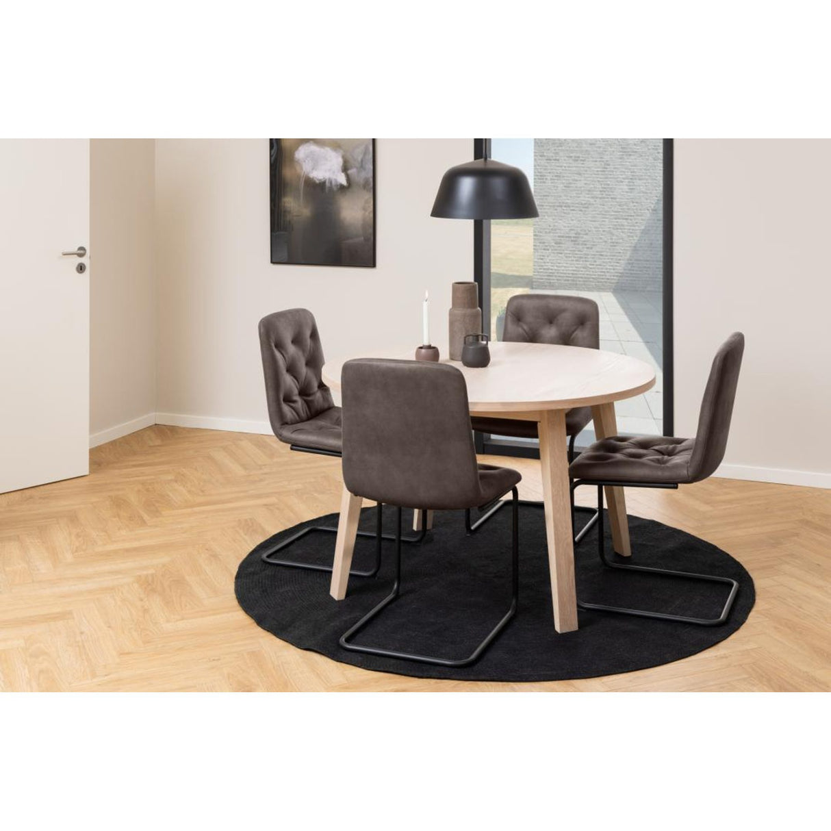Arendal Matbord Rund 120 cm Vitpigmenterad Ek