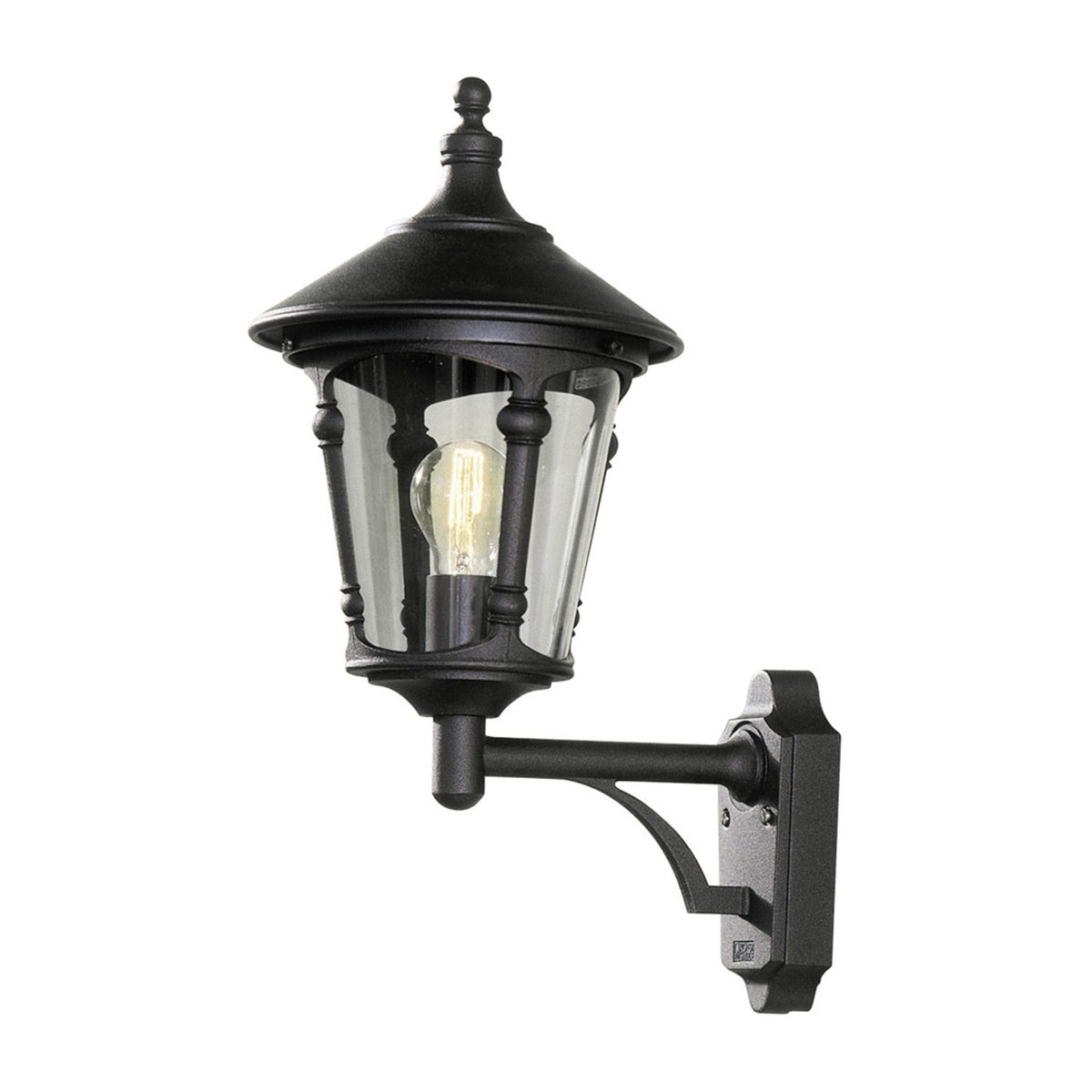 Virgo E27 Upp Vägglampa Ute Svart