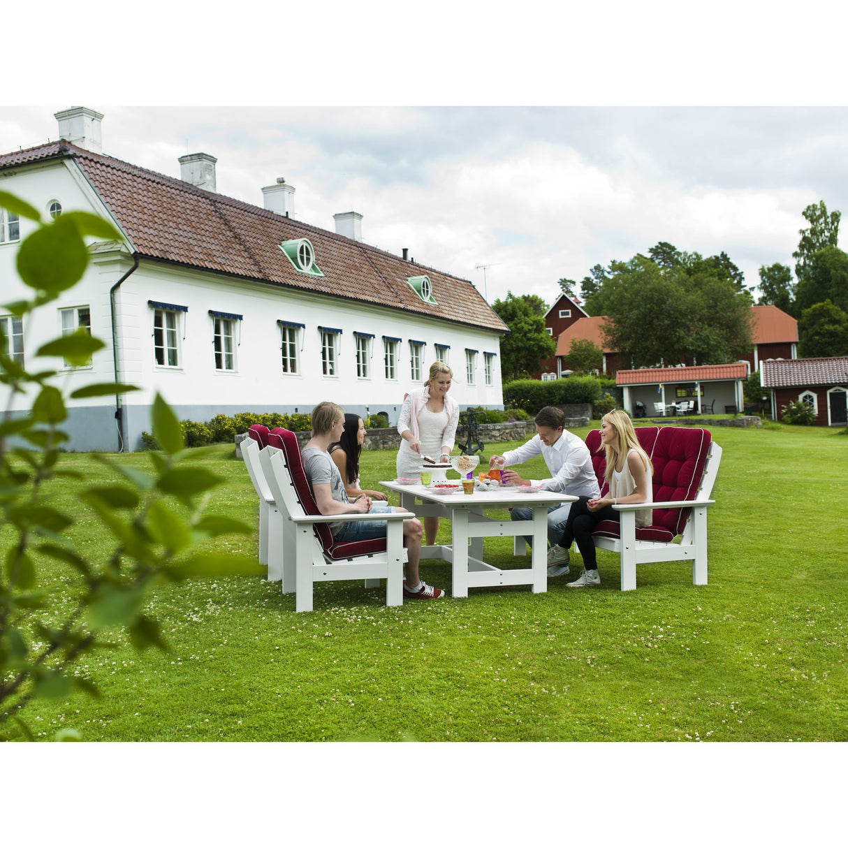 Herrgård Utebord 90x165 cm Vit