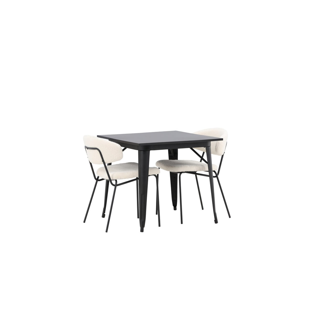 Tempe, Chico Rektangulär matgrupp Vit, Svart, 80 x 80