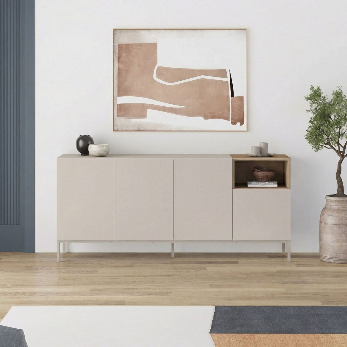 Helsingfors 180 (180 x 80 x 41,8 cm) Konsolbord Sandsten naturlig ek