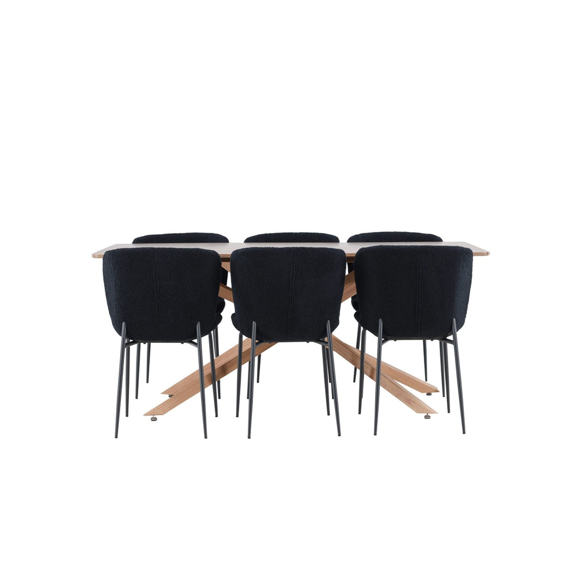 Piazza, Modesto Rektangulär matgrupp Svart, Mocka, 180 x 90