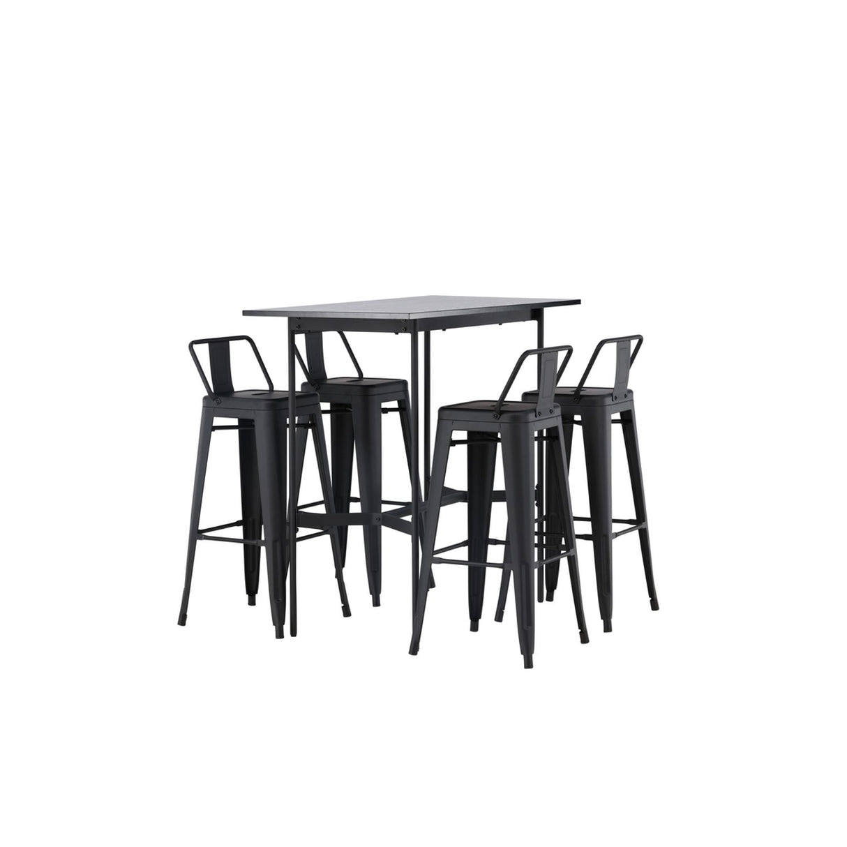 Rax, Tempe Rektangulär matgrupp Svart, Svart, 120 x 60