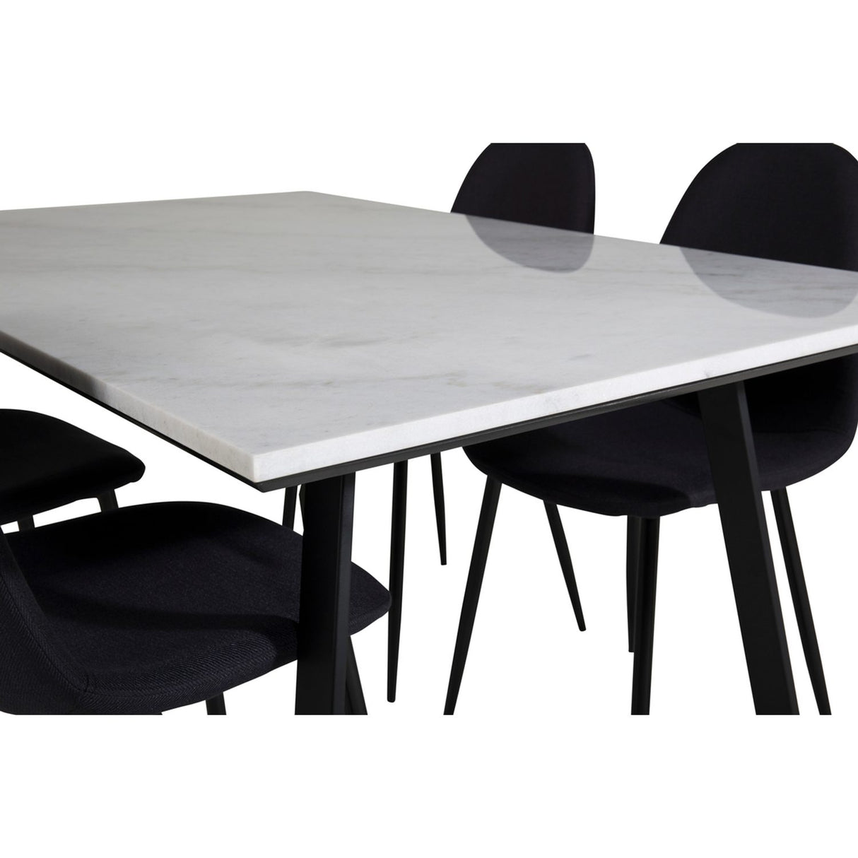 Estelle, Polar Rektangulär matgrupp Svart, Svart, vit, 140 x 90