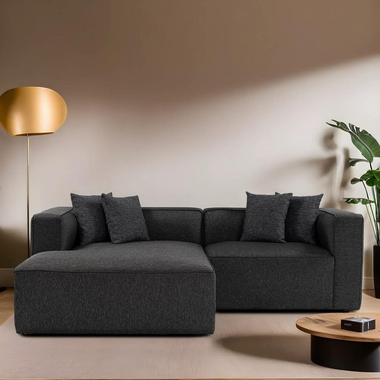 Chiang Mai XL hörn (230 x 69 x 180 cm) Hörnsoffa Antracit, Vänster