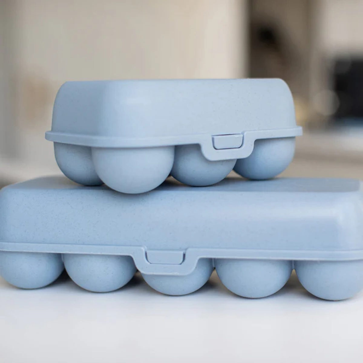 Eggs to go mini äggbox för 6 ägg nature Egg Box Flower Blue
