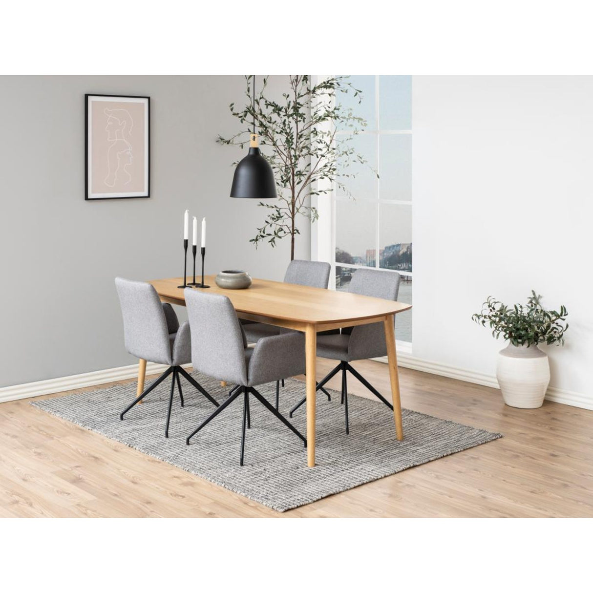 Naya Karmstol Malmo tyg Ljusgrå