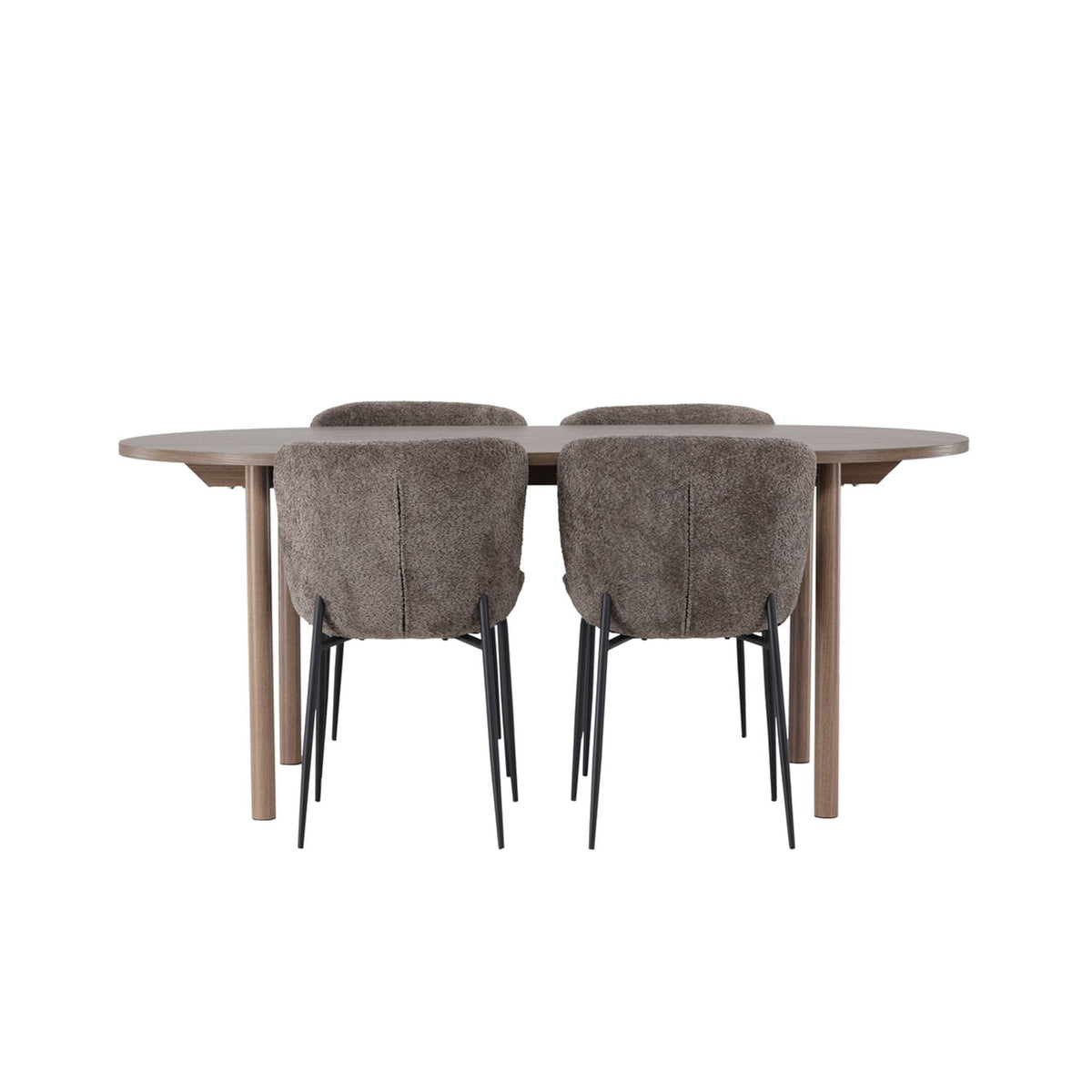 Andy, Modesto Oval matgrupp Svart,Brun, Natur, 180 x 90