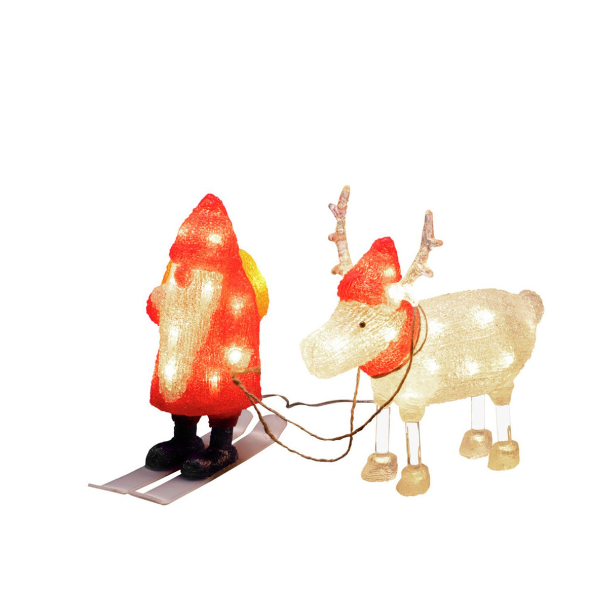 Tomte med ren akryl 40 Led Ljusdekoration Ute