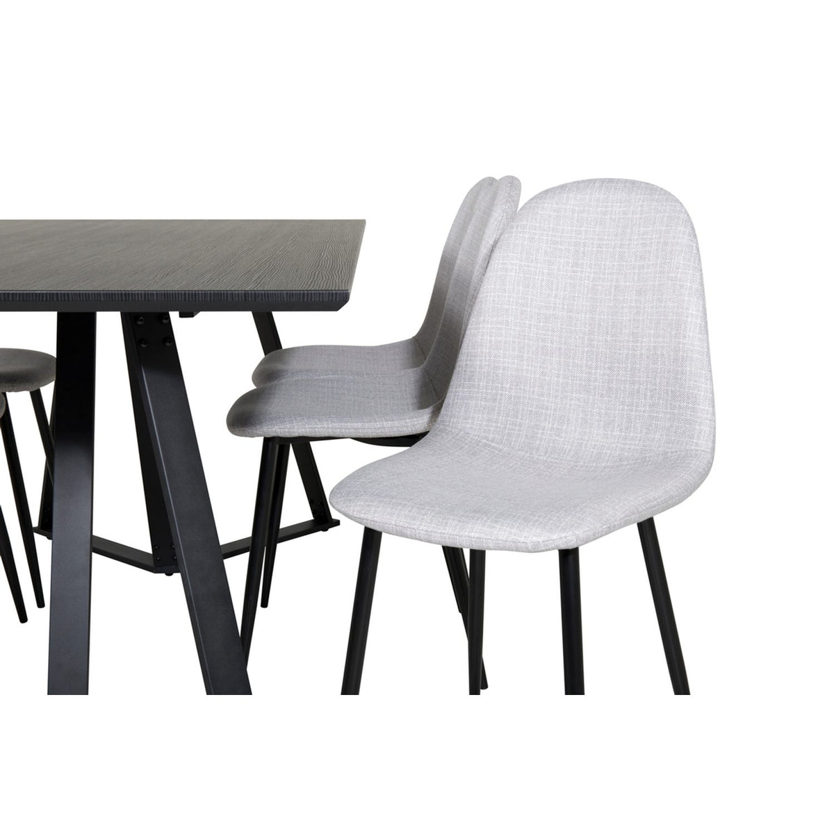 Marina, Polar Rektangulär matgrupp Svart,Grå, Svart, 180 x 90