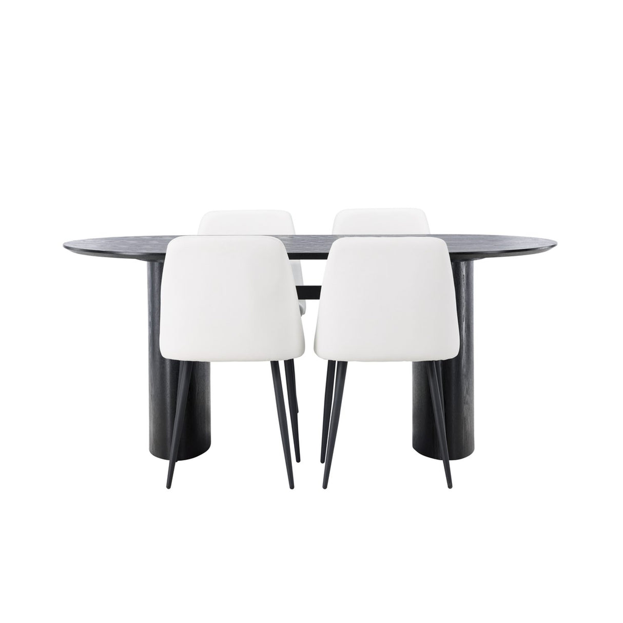 Isolde, Night Oval matgrupp Svart,Vit, Svart, 180 x 90