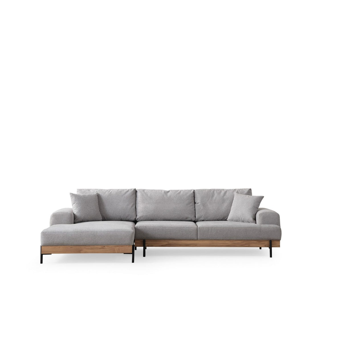 Addis Abeba Oak (170-280 x 98 x 78 cm) Hörnsoffa Grå, Vänster