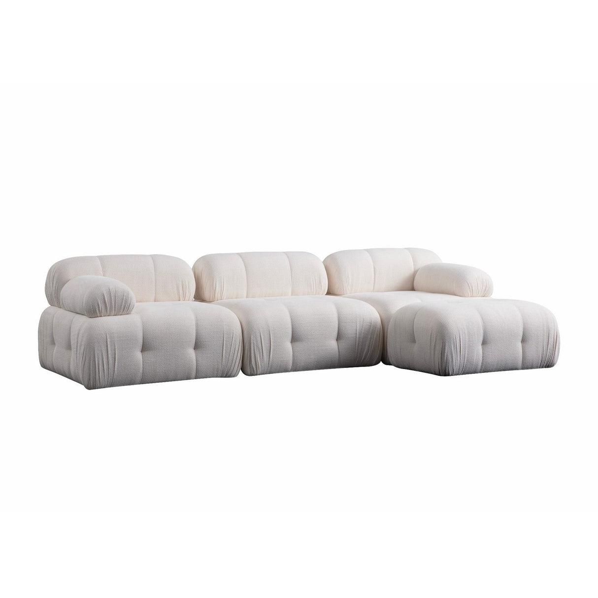 Colombo 3 (290-160 x 95 x 75 cm) Hörnsoffa Vit
