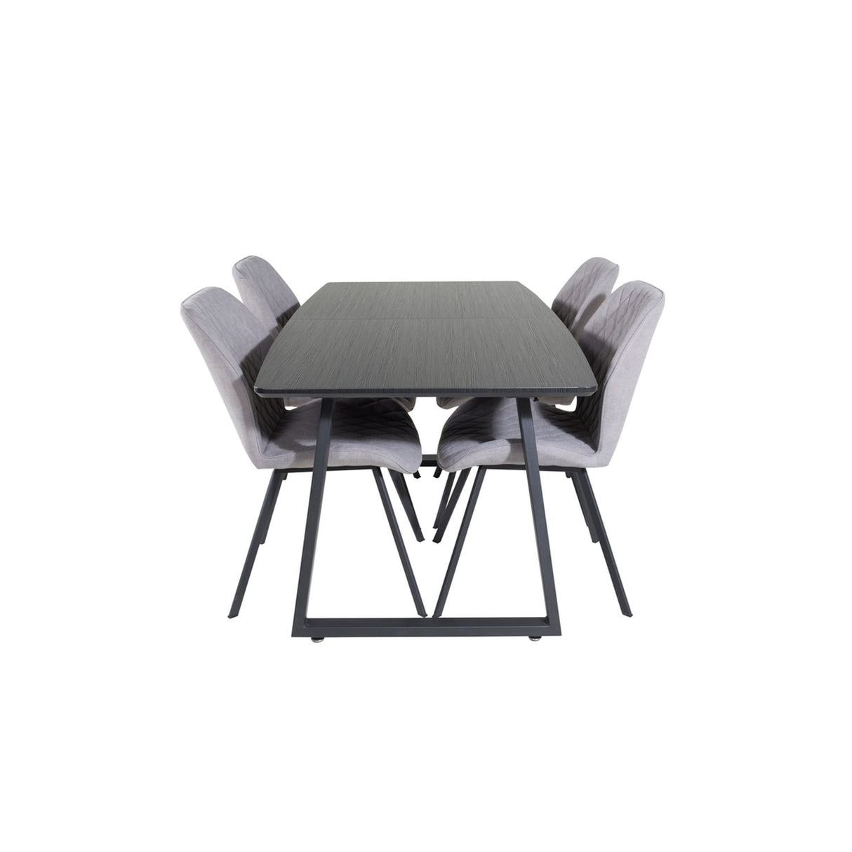 Inca, Gemma Rektangulär matgrupp Svart,Grå, Svart, 160 x 85
