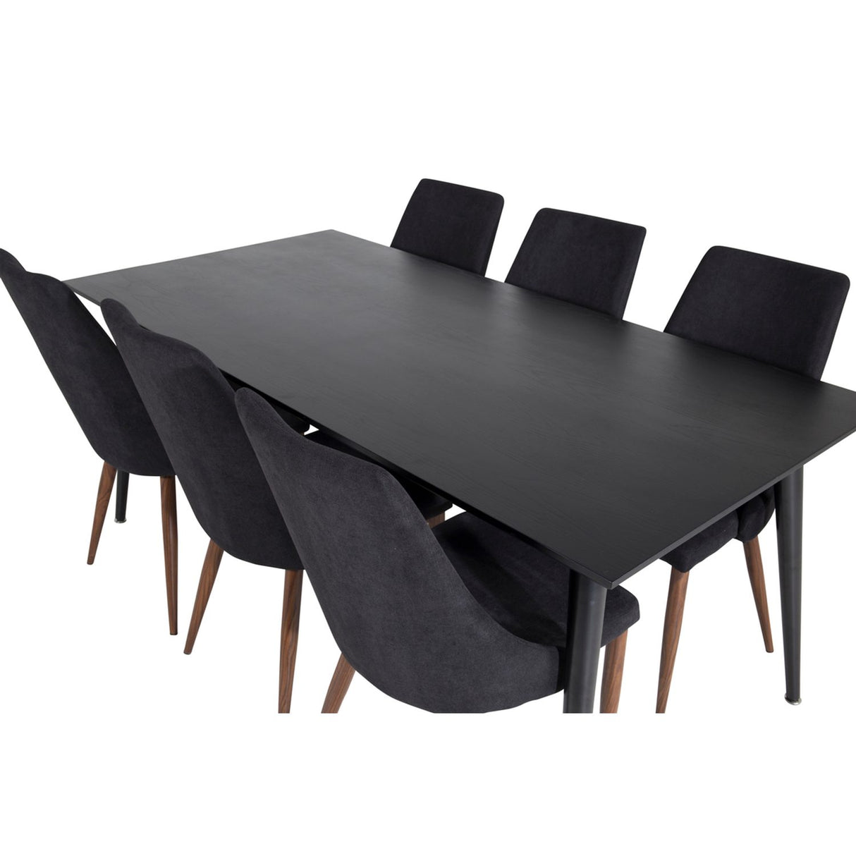 Dipp, Leone Rektangulär matgrupp Svart,Natur, Svart, 180 x 90