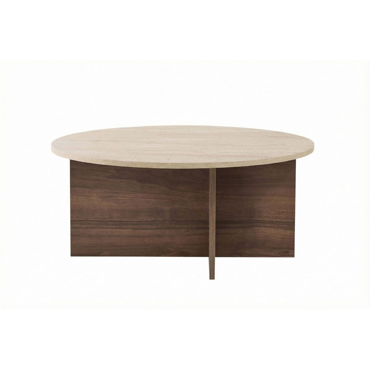 Malaga (90 x 40 x 90 cm) Travertine Walnut Soffbord
