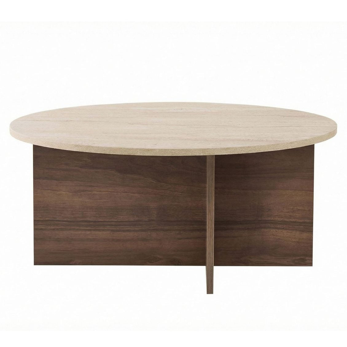 Malaga Soffbord Travertine Walnut