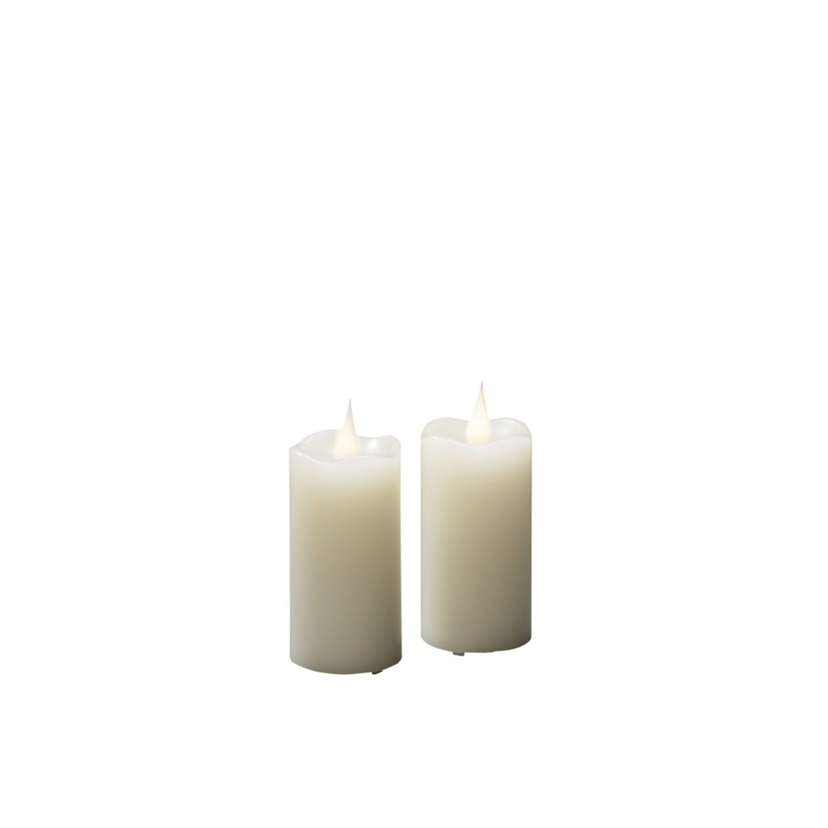 Vaxljus gräddvit, varmvit LED 5x10cm Timer 4/8h 2-pack Dekorationsljus El