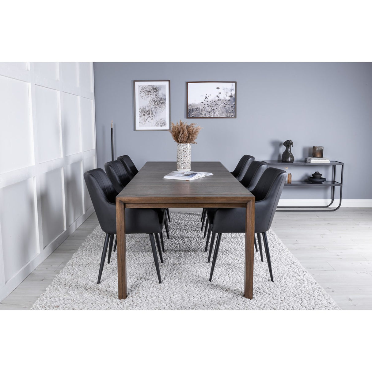 Slider, Comfort Rektangulär matgrupp Svart, Natur, 170 x 95
