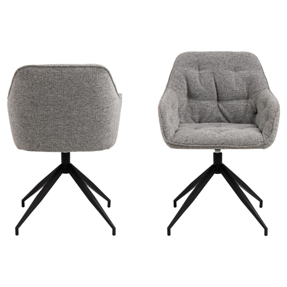 Toulon Karmstol Snurr Monza tyg Grå