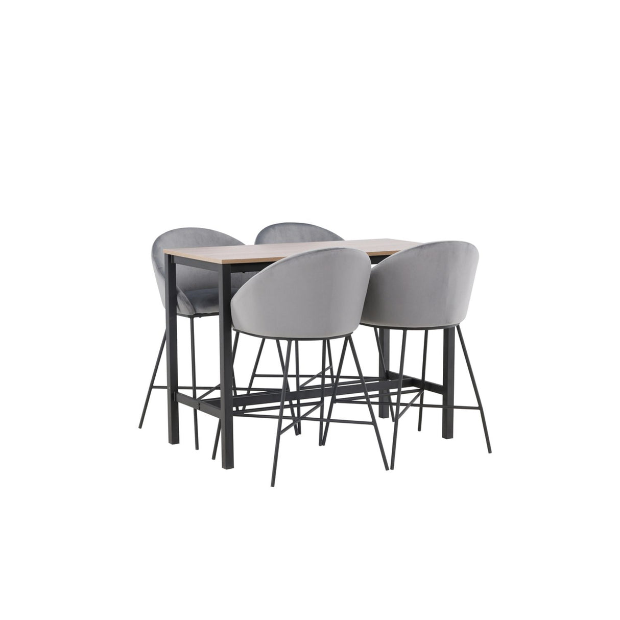 Camden, Sammet Rektangulär matgrupp Svart,Mörkgrå, Valnöt, 120 x 60