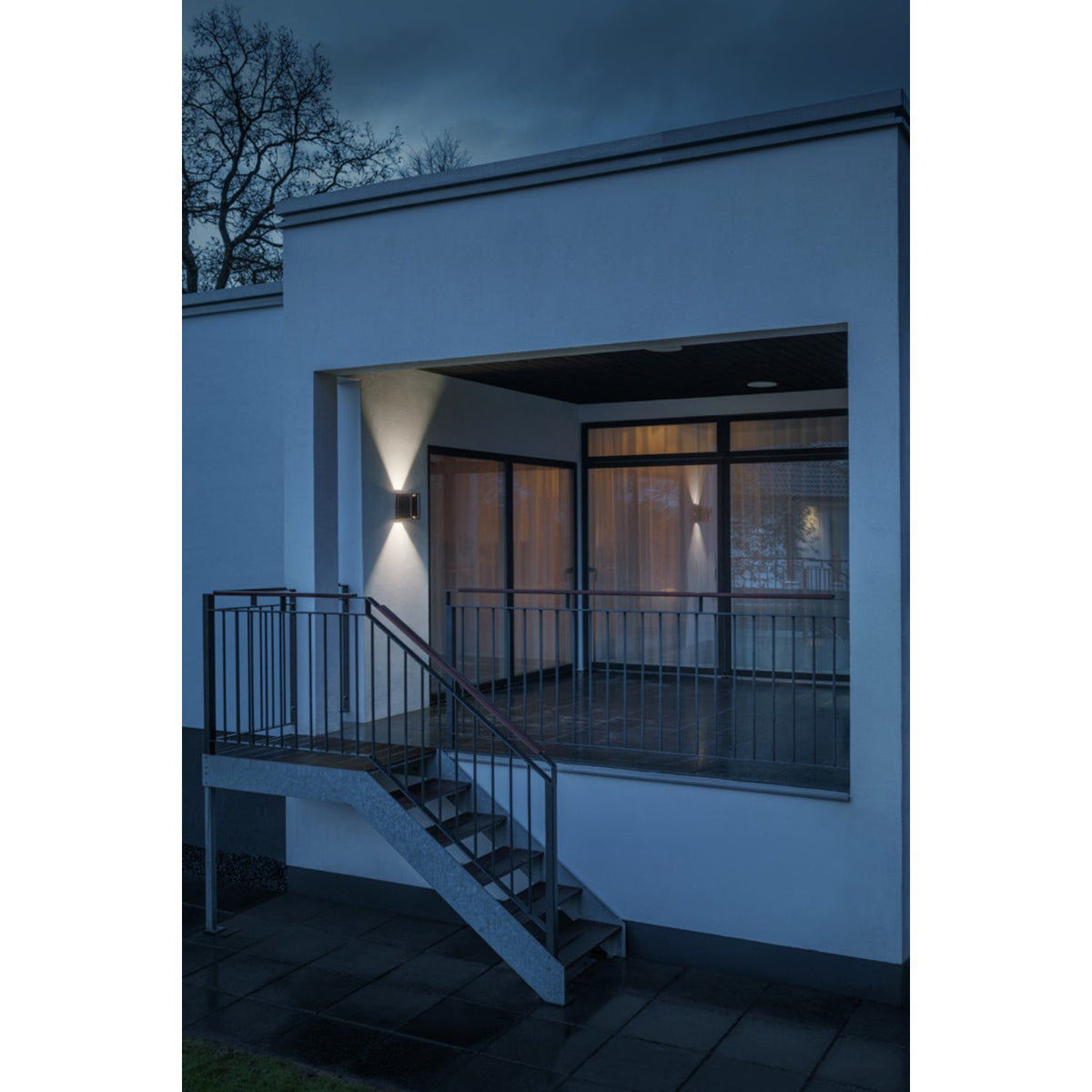 Vale 2xGU10 Svart/Koppar Vägglampa Ute