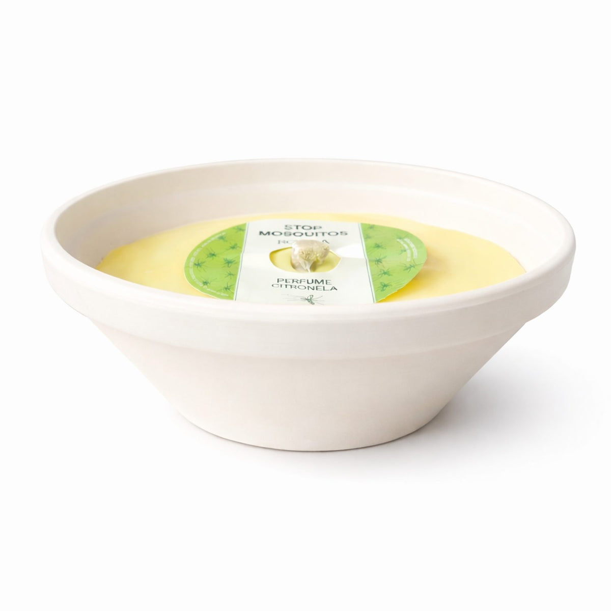 Citronella i Terrakottaskål Doftljus Vit, 75x220 mm