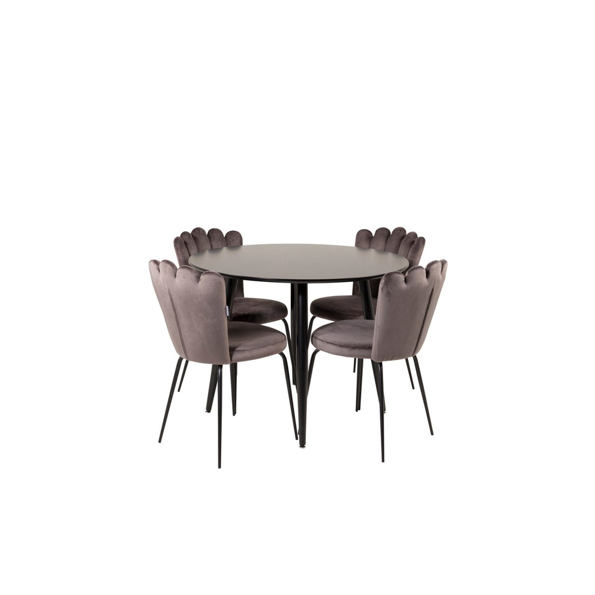 Plaza, Limhamn Rund matgrupp Svart,Grå, Svart, ⌀100