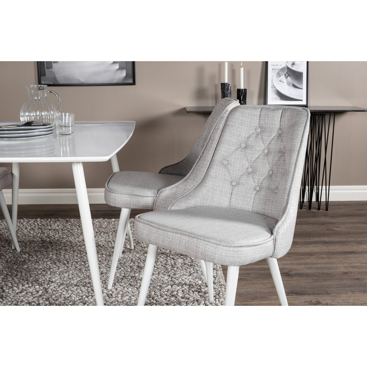 Polar, Velvet Deluxe Rektangulär matgrupp Vit, Vit, 120 x 75