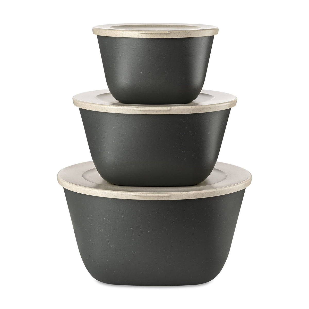 Connect box set stockholm matlådor 1l + 2l + 4l med lock Förvaringslåda Mörkgrå