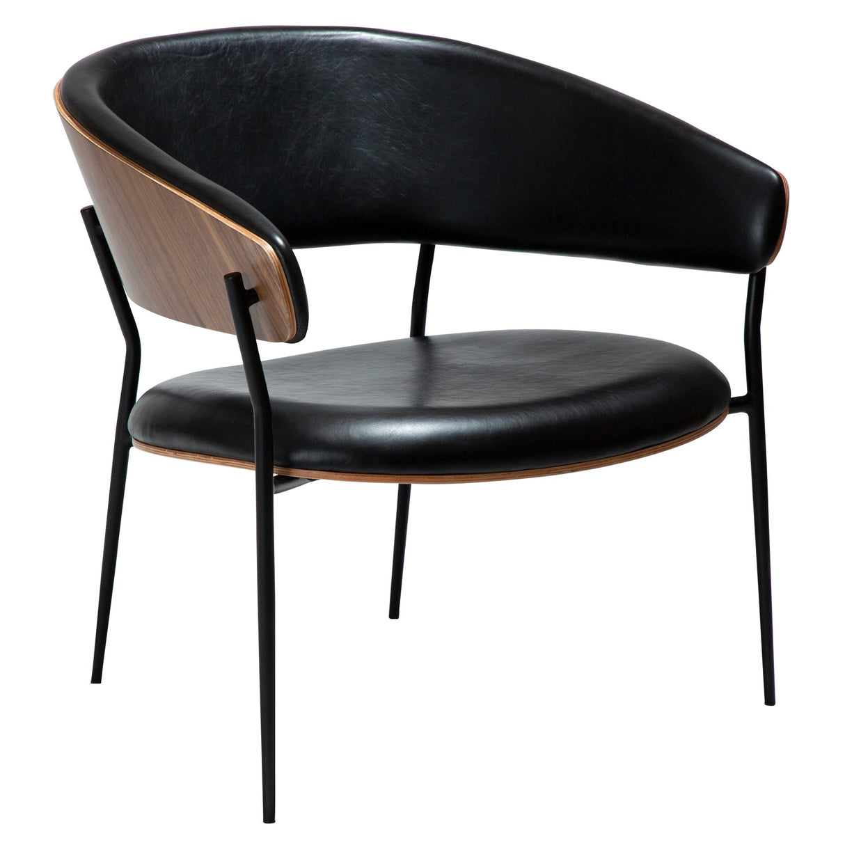 Crib Loungefåtölj Vintage Black, Walnut