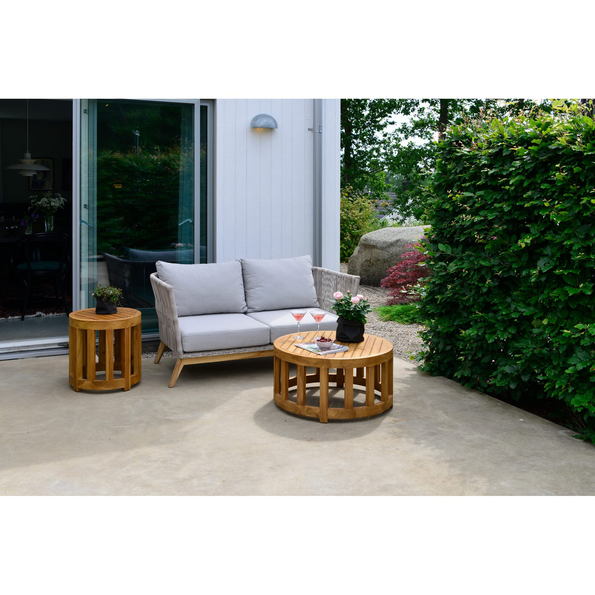 Himmelsnäs Utesidobord Ø50 cm Brun