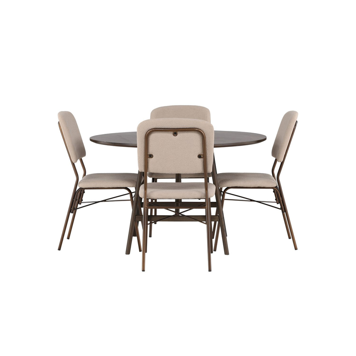 Kaseidon, Seda Rund matgrupp Beige, brun, Mörkbrun, ⌀100