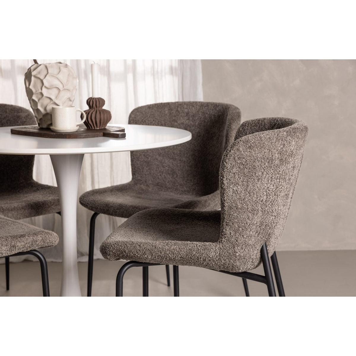 Hamden, Modesto Rund matgrupp Svart,Brun, Vit, ⌀80