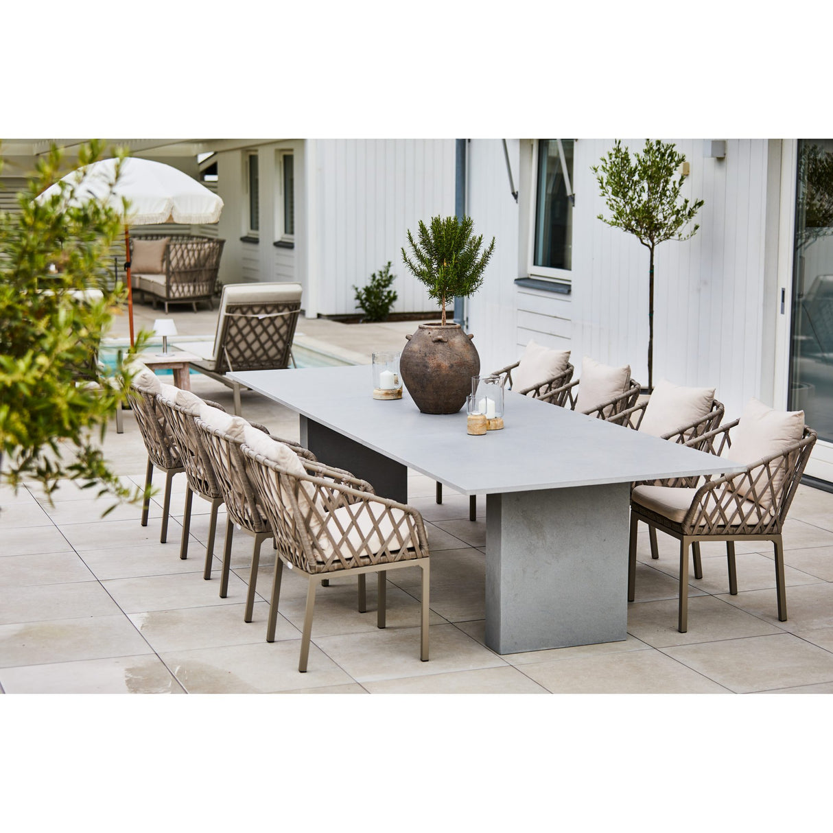 Jet Set Utestol Beige 2-pack