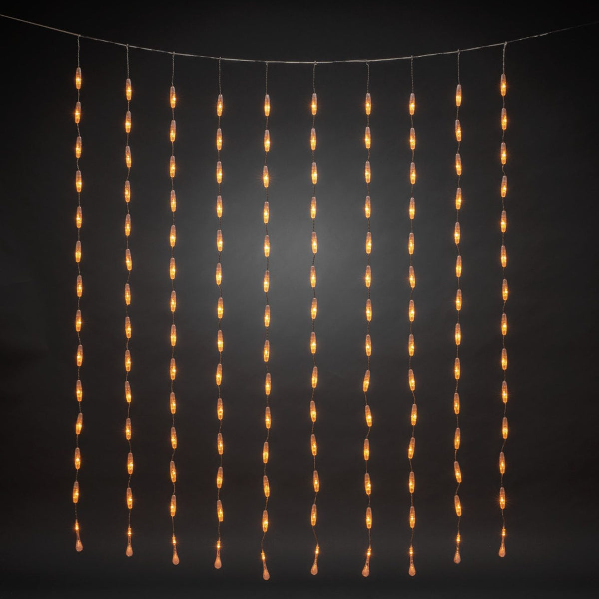 Gardin Droppar LED Ljusslinga Ute 140x120 cm, Amber