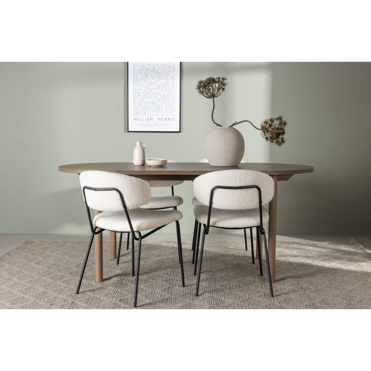Andy, Chico Oval matgrupp Vit, Natur, 180 x 90