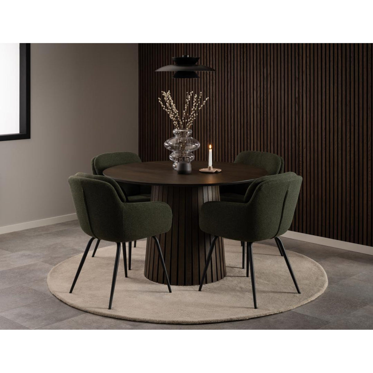 Charlize Karmstol Alea tyg Grön