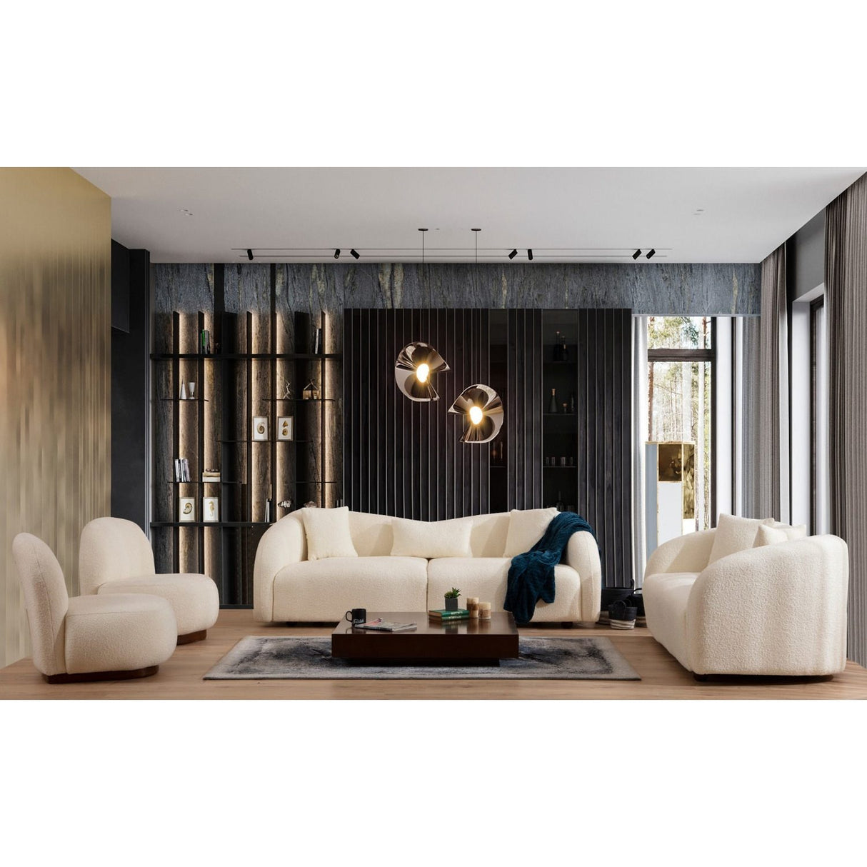 Tbilisi (236 x 76 x 91 cm) Creme 3-sitssoffa