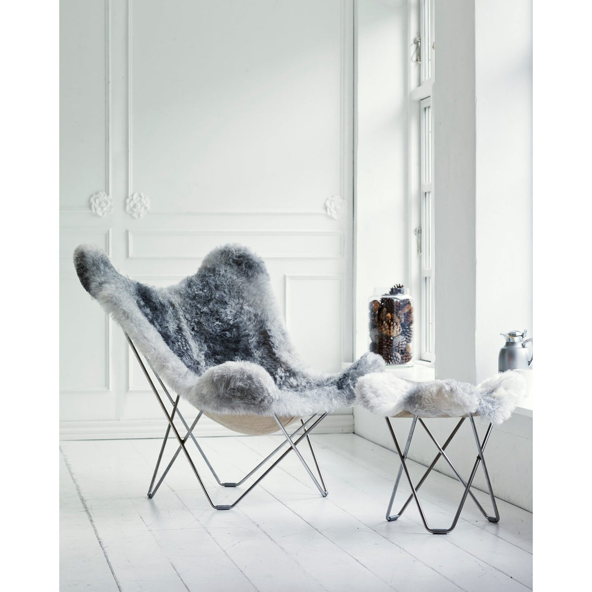 Iceland Mariposa Fåtölj Krom, Shorn Grey
