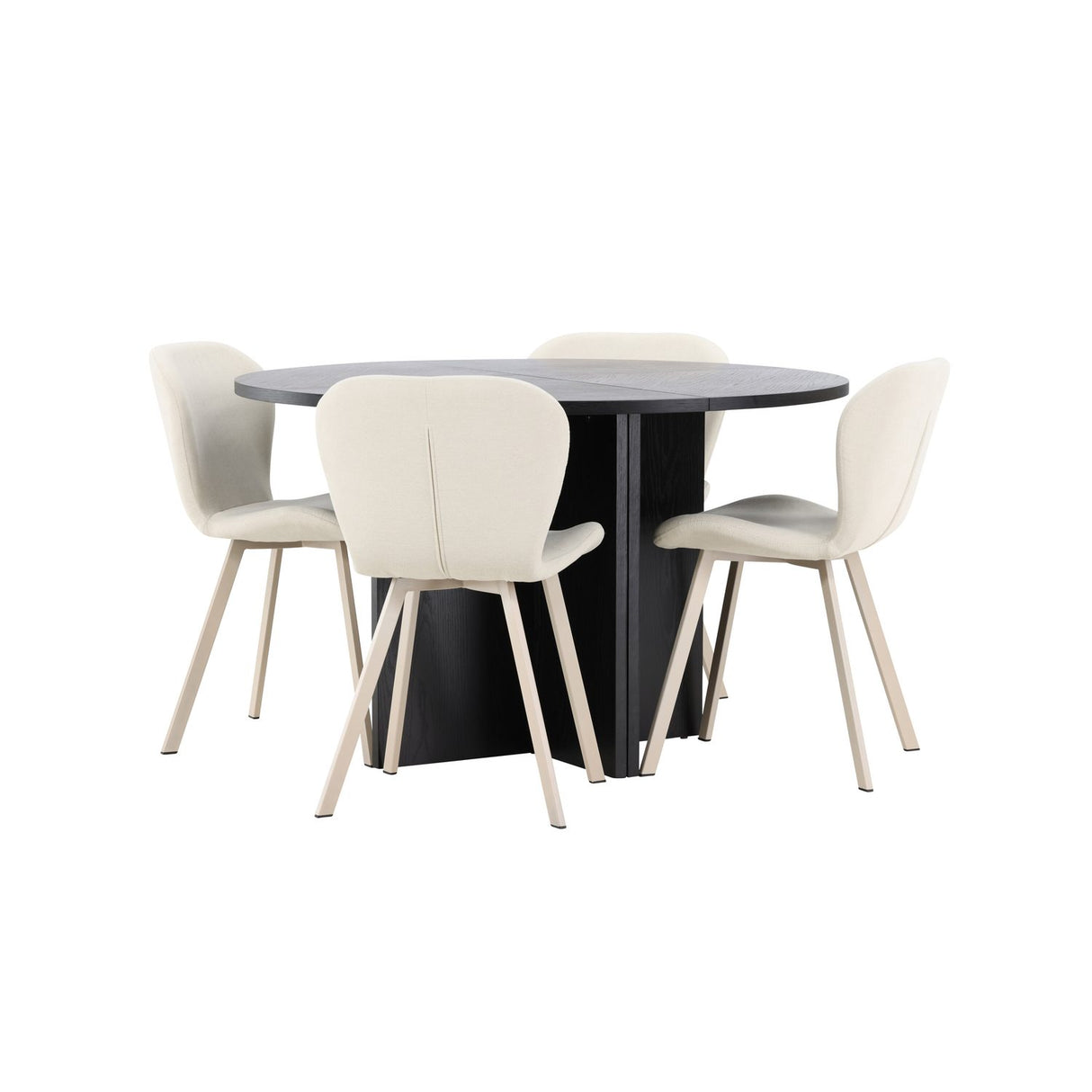 Strada, Lilja Oval matgrupp Beige, Svart, ⌀120
